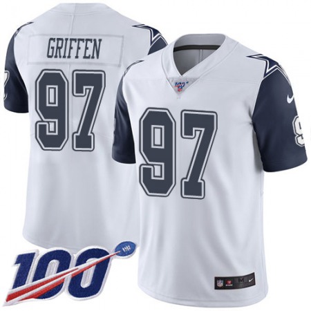 Nike Cowboys #97 Everson Griffen White Men's Stitched NFL Limited Rush 100th Season Jersey