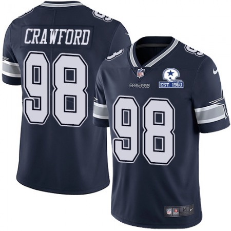 Nike Cowboys #98 Tyrone Crawford Navy Blue Team Color Men's Stitched With Established In 1960 Patch NFL Vapor Untouchable Limited Jersey