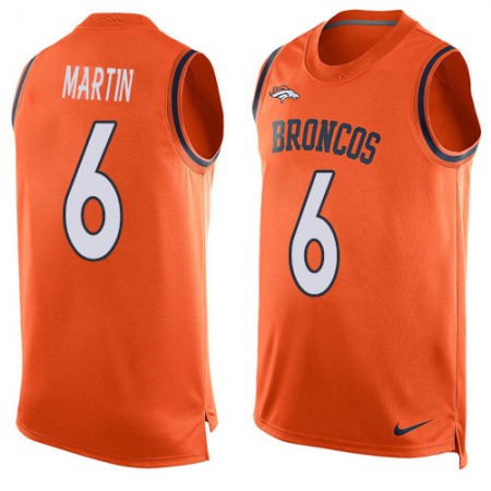 Nike Broncos #6 Sam Martin Orange Team Color Men's Stitched NFL Limited Tank Top Jersey