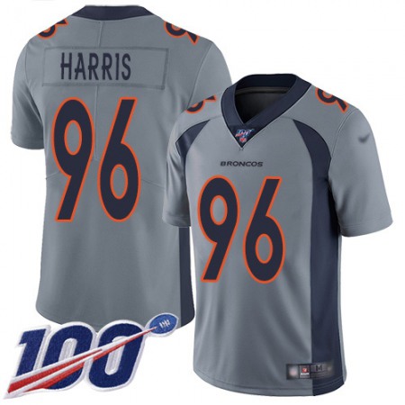 Nike Broncos #96 Shelby Harris Gray Men's Stitched NFL Limited Inverted Legend 100th Season Jersey
