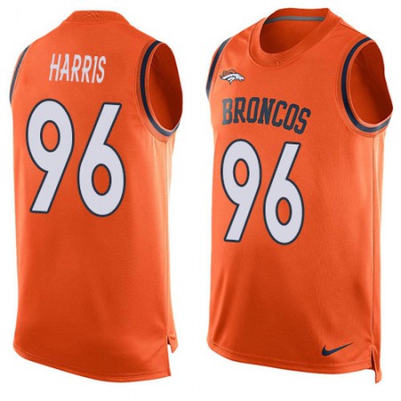 Nike Broncos #96 Shelby Harris Orange Team Color Men's Stitched NFL Limited Tank Top Jersey