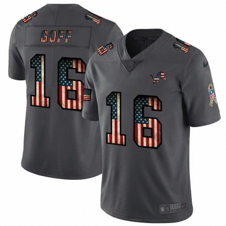 Detroit Lions #16 Jared Goff 2018 Salute To Service Retro USA Flag Limited NFL Jersey