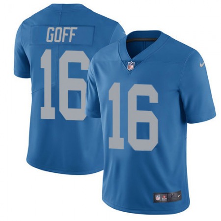 Detroit Lions #16 Jared Goff Blue Throwback Men's Stitched NFL Vapor Untouchable Limited Jersey