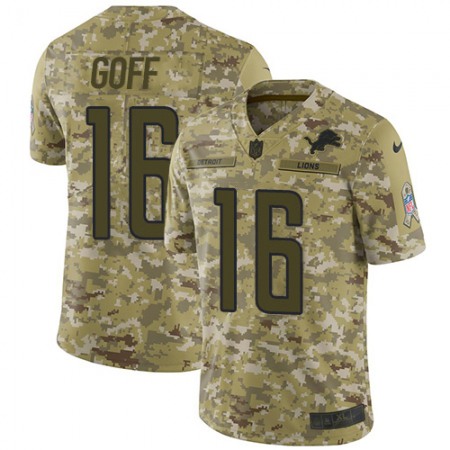 Detroit Lions #16 Jared Goff Camo Men's Stitched NFL Limited 2018 Salute To Service Jersey