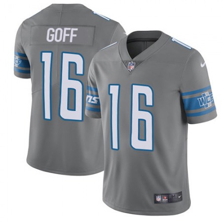Detroit Lions #16 Jared Goff Gray Men's Stitched NFL Limited Rush Jersey