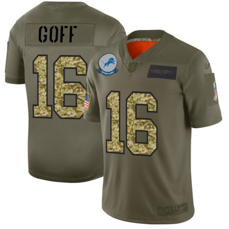 Detroit Lions #16 Jared Goff Men's Nike 2019 Olive Camo Salute To Service Limited NFL Jersey