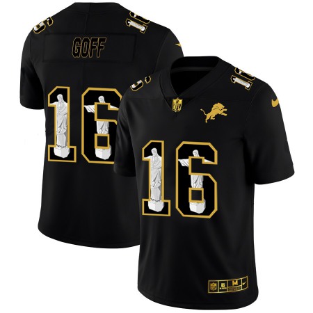 Detroit Lions #16 Jared Goff Men's Nike Carbon Black Vapor Cristo Redentor Limited NFL Jersey