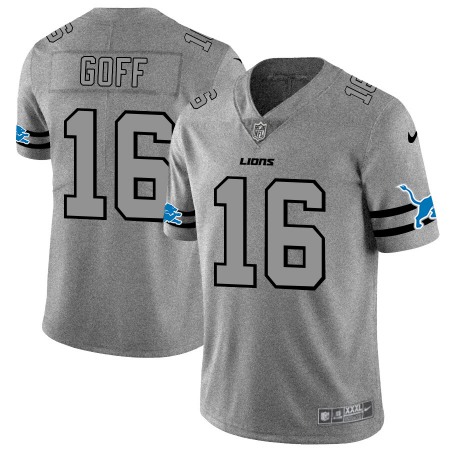Detroit Lions #16 Jared Goff Men's Nike Gray Gridiron II Vapor Untouchable Limited NFL Jersey