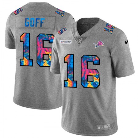 Detroit Lions #16 Jared Goff Men's Nike Multi-Color 2020 NFL Crucial Catch NFL Jersey Greyheather