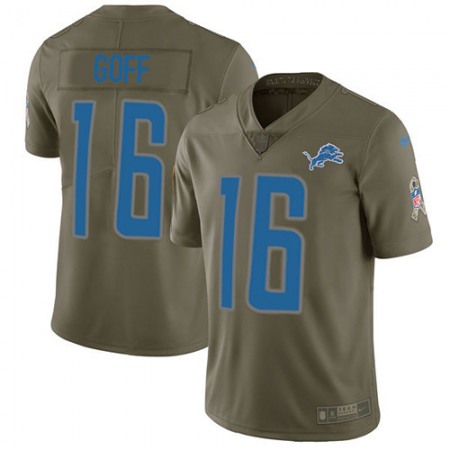 Detroit Lions #16 Jared Goff Olive Men's Stitched NFL Limited 2017 Salute To Service Jersey