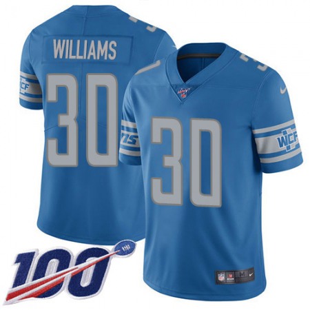Nike Lions #30 Jamaal Williams Blue Team Color Men's Stitched NFL 100th Season Vapor Untouchable Limited Jersey