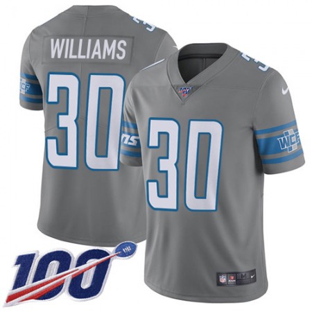 Nike Lions #30 Jamaal Williams Gray Men's Stitched NFL Limited Rush 100th Season Jersey