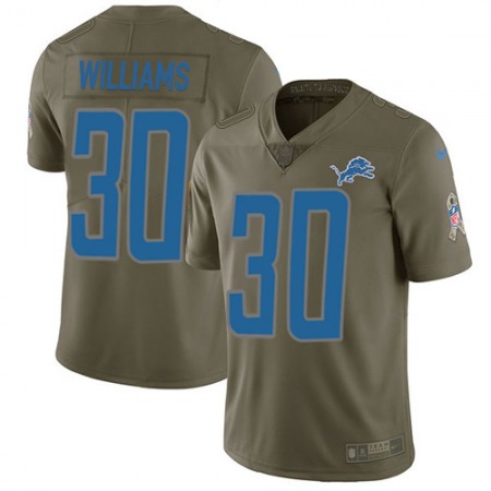 Nike Lions #30 Jamaal Williams Olive Men's Stitched NFL Limited 2017 Salute To Service Jersey