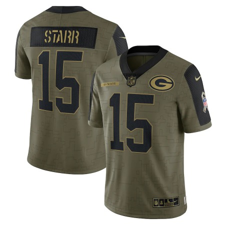 Green Bay Packers #15 Bart Starr Olive Nike 2021 Salute To Service Limited Player Jersey