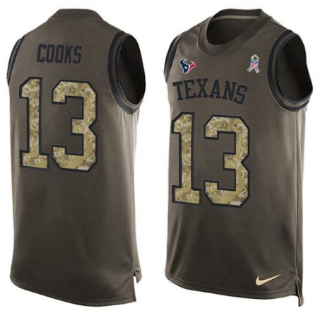 Nike Texans #13 Brandin Cooks Green Men's Stitched NFL Limited Salute To Service Tank Top Jersey