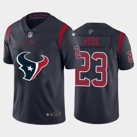 Houston Texans #23 Carlos Hyde Navy Blue Men's Nike Big Team Logo Vapor Limited NFL Jersey