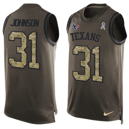 Nike Texans #31 David Johnson Green Men's Stitched NFL Limited Salute To Service Tank Top Jersey