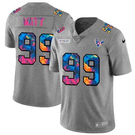 Houston Texans #99 J.J. Watt Men's Nike Multi-Color 2020 NFL Crucial Catch NFL Jersey Greyheather
