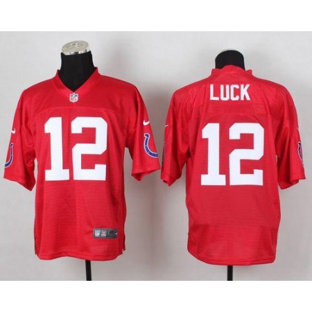 Nike Colts #12 Andrew Luck Red Men's Stitched NFL Elite QB Practice Jersey