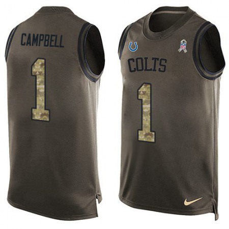 Nike Colts #1 Parris Campbell Green Men's Stitched NFL Limited Salute To Service Tank Top Jersey