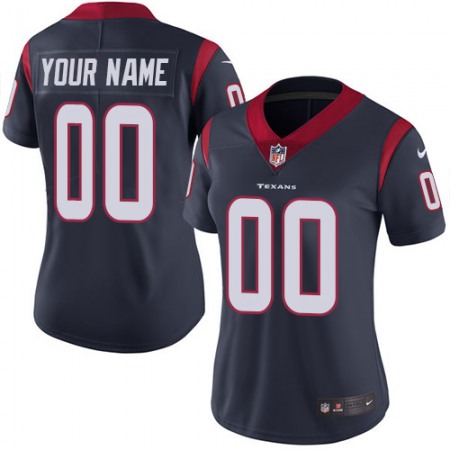 Nike Houston Texans Customized Navy Blue Team Color Stitched Vapor Untouchable Limited Women's NFL Jersey