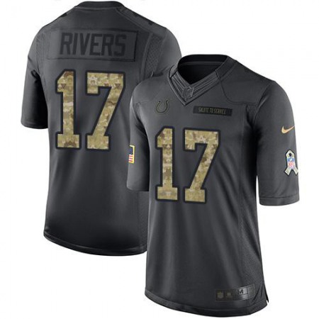 Nike Colts #17 Philip Rivers Black Men's Stitched NFL Limited 2016 Salute to Service Jersey
