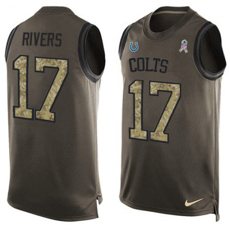 Nike Colts #17 Philip Rivers Green Men's Stitched NFL Limited Salute To Service Tank Top Jersey