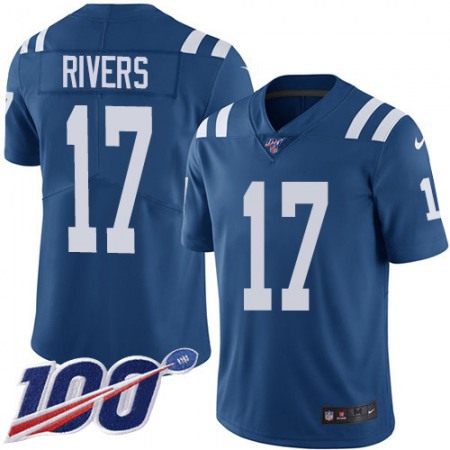 Nike Colts #17 Philip Rivers Royal Blue Men's Stitched NFL Limited Rush 100th Season Jersey