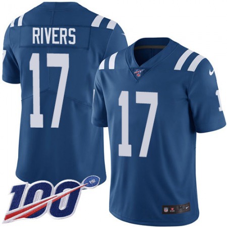 Nike Colts #17 Philip Rivers Royal Blue Team Color Men's Stitched NFL 100th Season Vapor Untouchable Limited Jersey