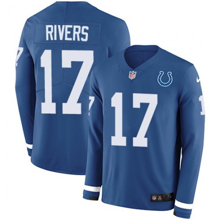 Nike Colts #17 Philip Rivers Royal Blue Team Color Men's Stitched NFL Limited Therma Long Sleeve Jersey