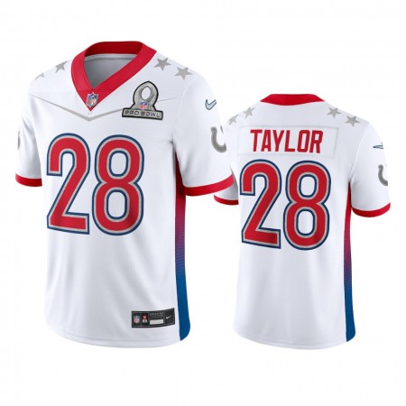 Nike Colts #28 Jonathan Taylor Men's NFL 2022 AFC Pro Bowl Game Jersey White