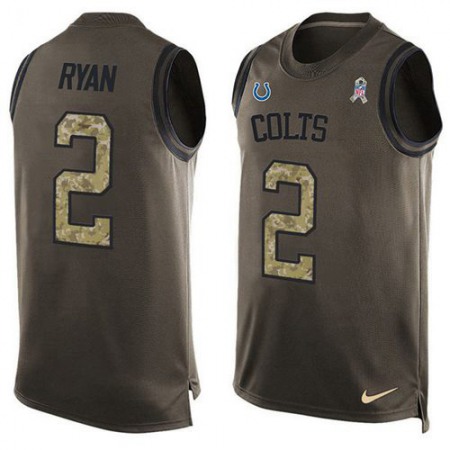 Nike Colts #2 Matt Ryan Green Men's Stitched NFL Limited Salute To Service Tank Top Jersey