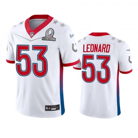 Nike Colts #53 Darius Leonard Men's NFL 2022 AFC Pro Bowl Game Jersey White