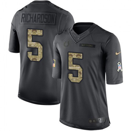 Nike Colts #5 Anthony Richardson Black Men's Stitched NFL Limited 2016 Salute to Service Jersey