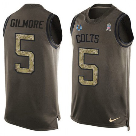 Nike Colts #5 Stephon Gilmore Green Men's Stitched NFL Limited Salute To Service Tank Top Jersey