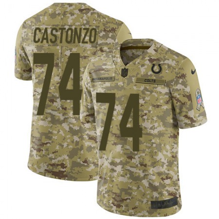 Nike Colts #74 Anthony Castonzo Camo Men's Stitched NFL Limited 2018 Salute To Service Jersey