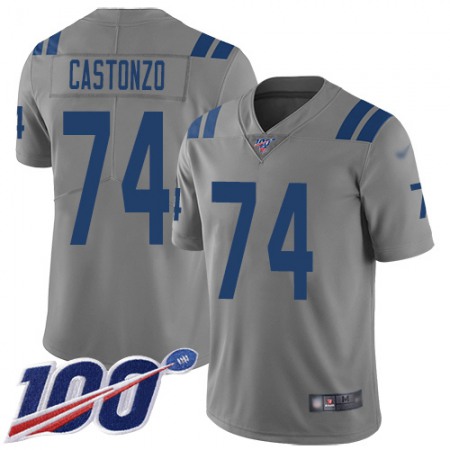 Nike Colts #74 Anthony Castonzo Gray Men's Stitched NFL Limited Inverted Legend 100th Season Jersey