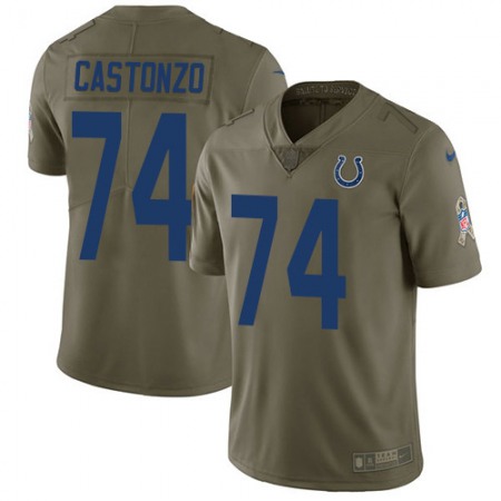 Nike Colts #74 Anthony Castonzo Olive Men's Stitched NFL Limited 2017 Salute To Service Jersey