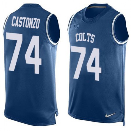 Nike Colts #74 Anthony Castonzo Royal Blue Team Color Men's Stitched NFL Limited Tank Top Jersey