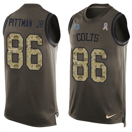 Nike Colts #86 Michael Pittman Jr. Green Men's Stitched NFL Limited Salute To Service Tank Top Jersey