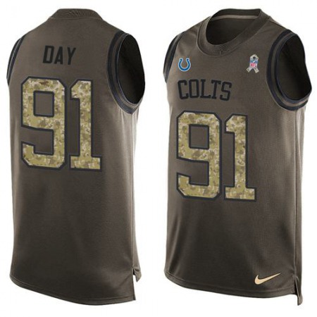 Nike Colts #91 Sheldon Day Green Men's Stitched NFL Limited Salute To Service Tank Top Jersey