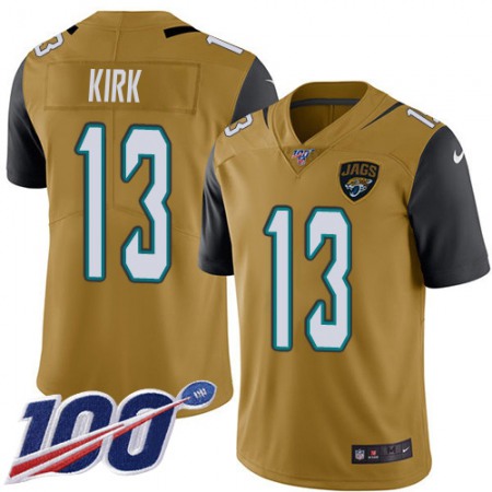 Nike Jaguars #13 Christian Kirk Gold Men's Stitched NFL Limited Rush 100th Season Jersey