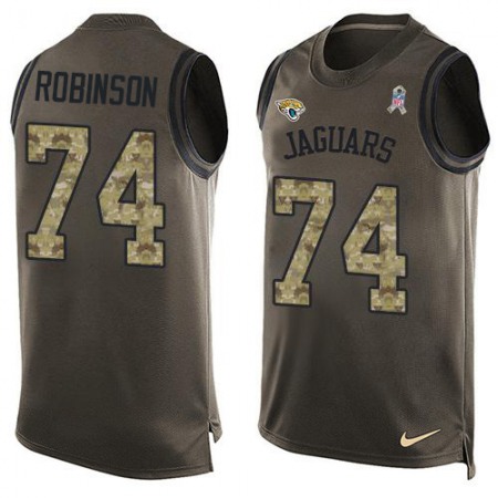 Nike Jaguars #74 Cam Robinson Green Men's Stitched NFL Limited Salute To Service Tank Top Jersey