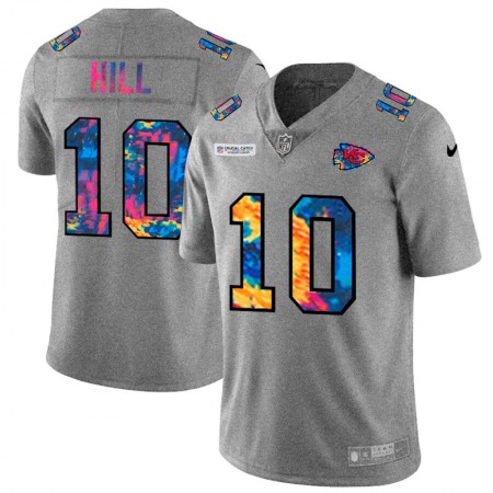 Kansas City Chiefs #10 Tyreek Hill Men's Nike Multi-Color 2020 NFL Crucial Catch NFL Jersey Greyheather
