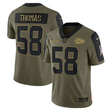 Kansas City Chiefs #58 Derrick Thomas Olive Nike 2021 Salute To Service Limited Player Jersey