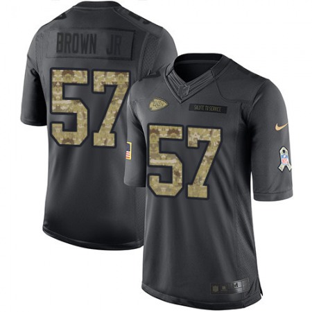 Nike Chiefs #57 Orlando Brown Jr. Black Men's Stitched NFL Limited 2016 Salute to Service Jersey