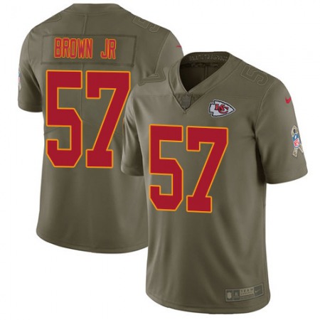 Nike Chiefs #57 Orlando Brown Jr. Olive Men's Stitched NFL Limited 2017 Salute To Service Jersey