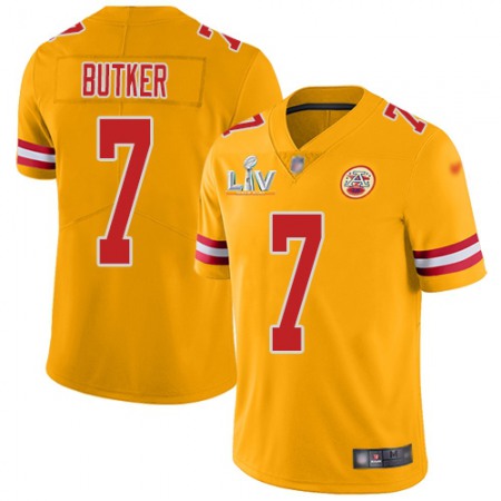 Nike Chiefs #7 Harrison Butker Gold Men's Super Bowl LV Bound Stitched NFL Limited Inverted Legend Jersey