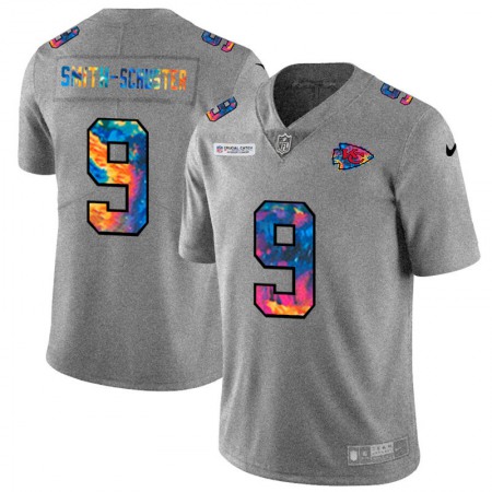 Kansas City Chiefs #9 JuJu Smith-Schuster Men's Nike Multi-Color 2020 NFL Crucial Catch NFL Jersey Greyheather