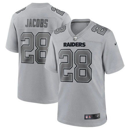 Las Vegas Raiders #28 Josh Jacobs Men's Gray Atmosphere Fashion Game Jersey